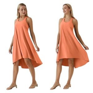 HALARA Breezeful Backless Racerback High Low Flowy Midi Quick Dry Dress NWT